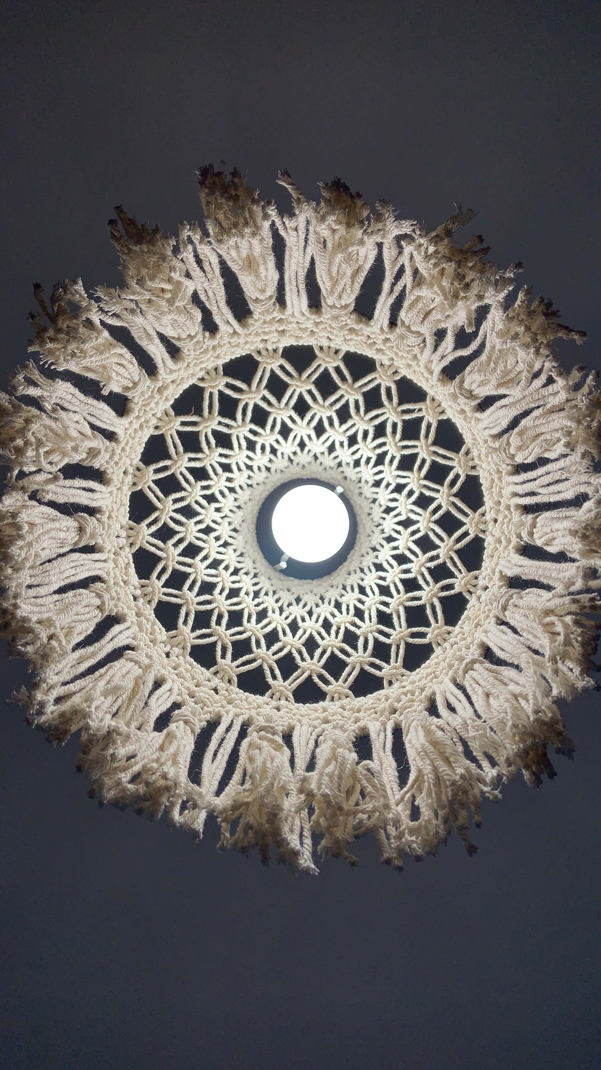Elegant Macramé Pendant Lampshade – Handwoven Tassel Light Cover - StylishKnots