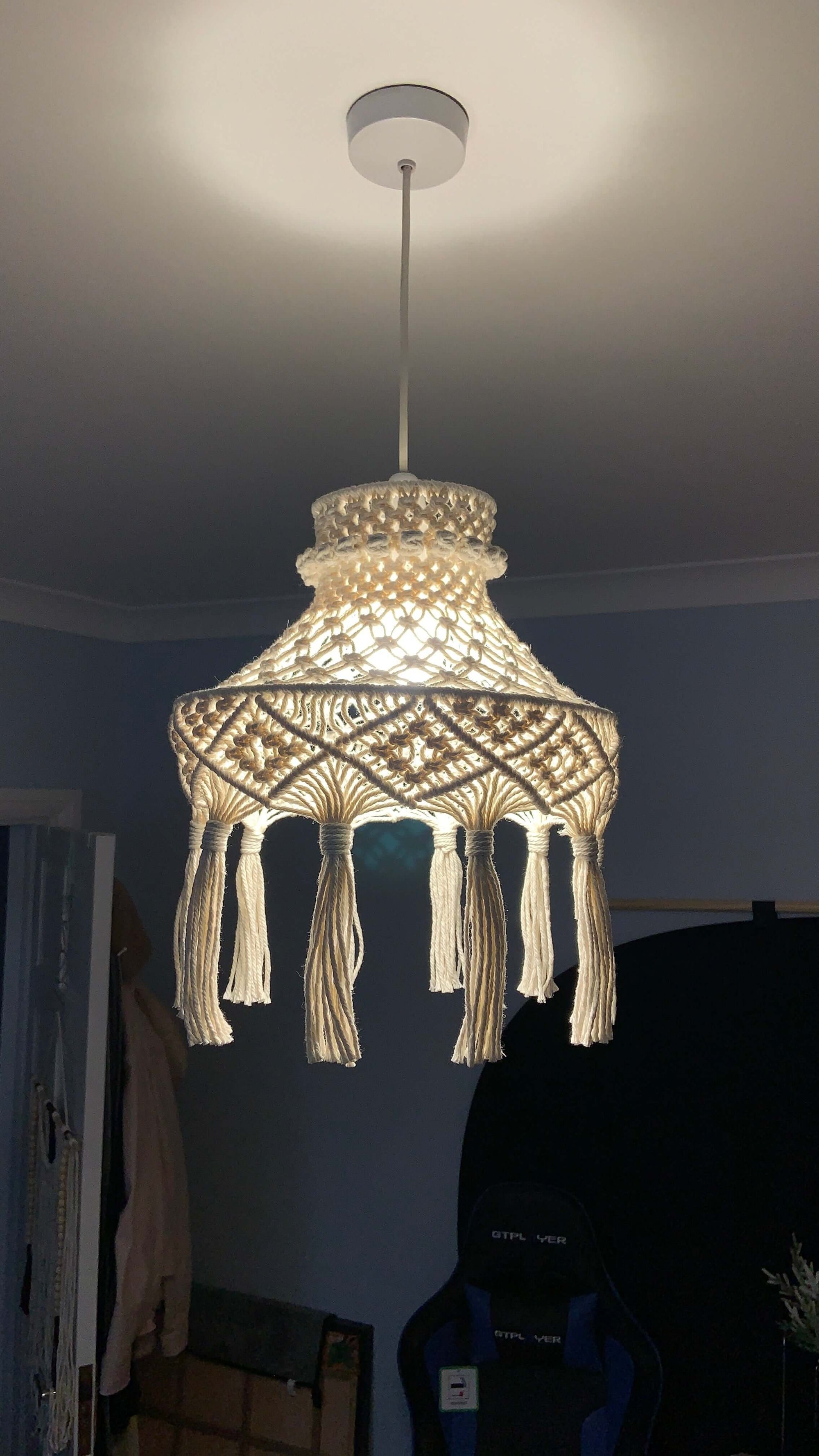 The Celestial Bloom – Handwoven Macramé Pendant Lampshade - StylishKnots