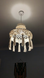 The Celestial Bloom – Handwoven Macramé Pendant Lampshade - StylishKnots