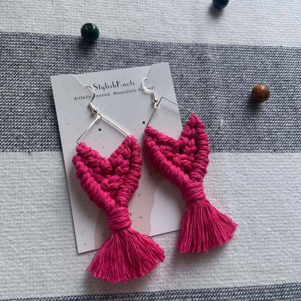 Heart Knot Macrame Earrings - StylishKnots