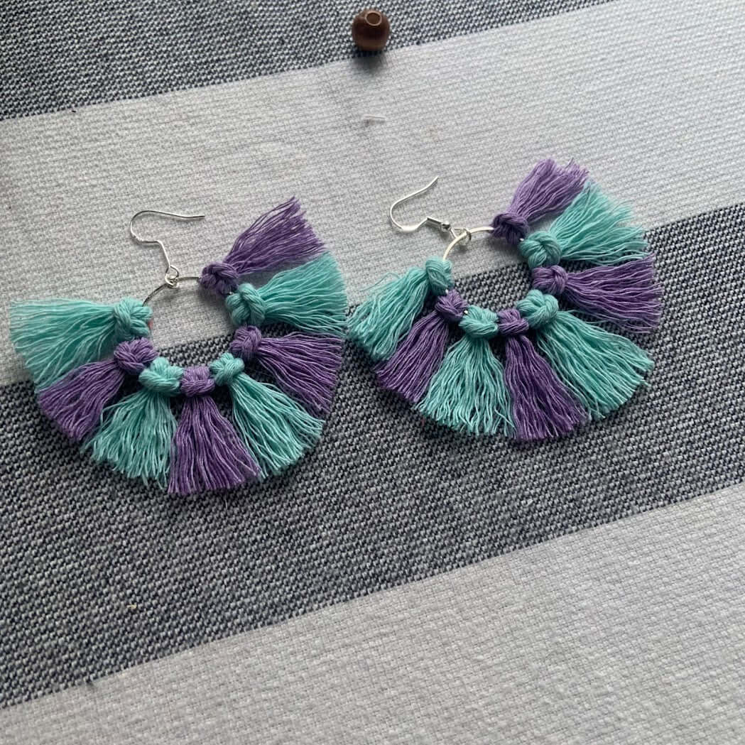 Twilight Twist Macrame Hoop Earrings - StylishKnots