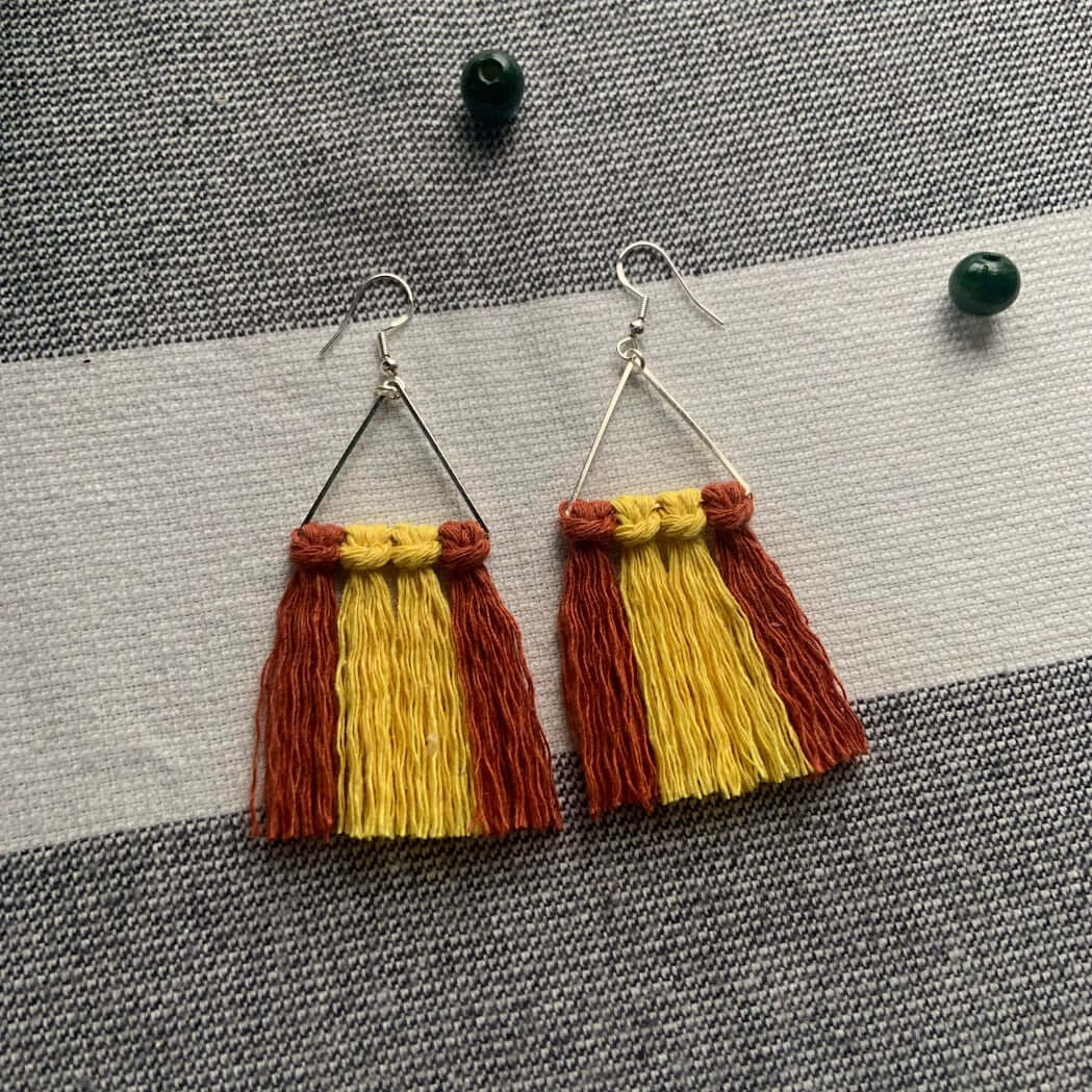 Harvest Stripe Macrame Earrings - StylishKnots