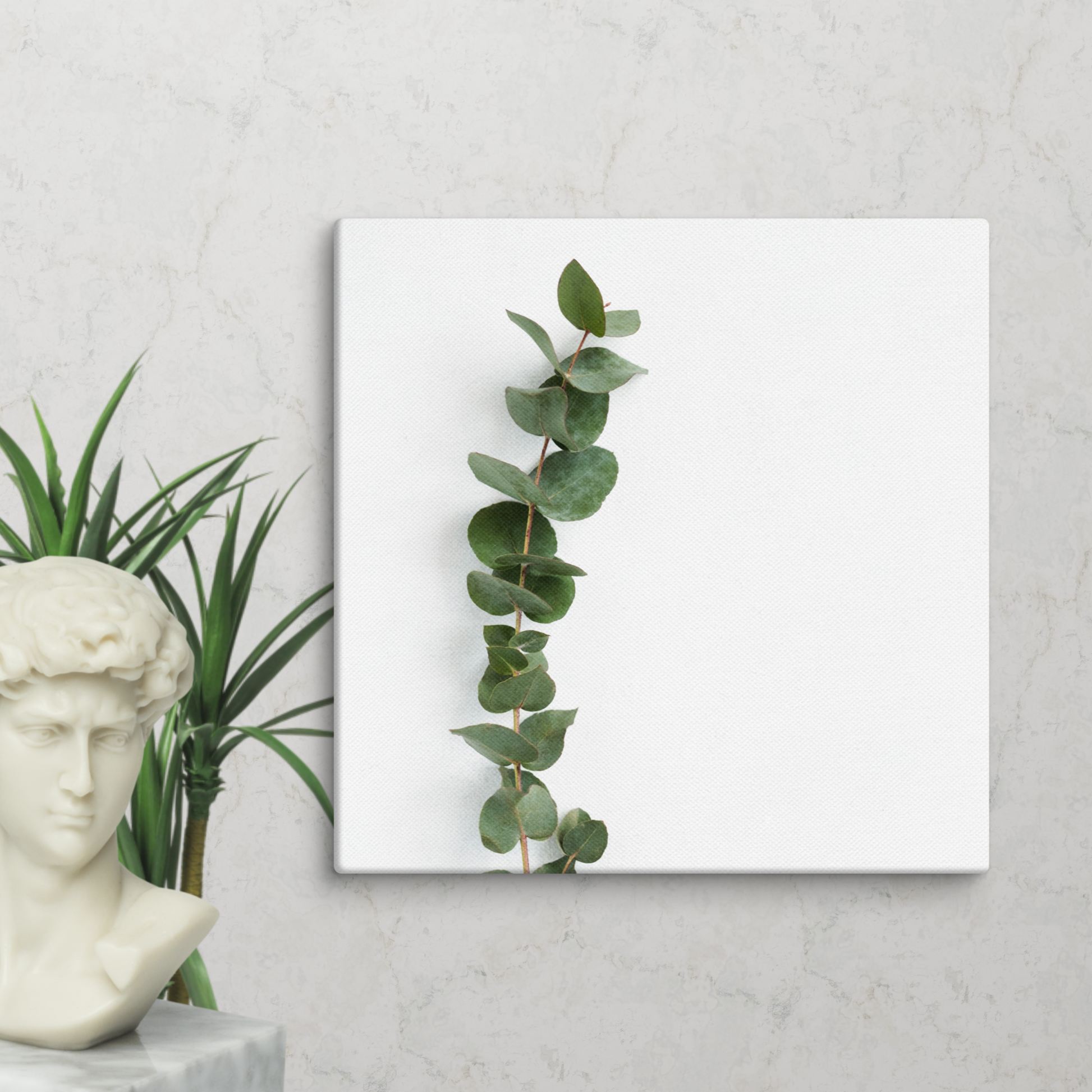 Minimalist Eucalyptus Leaf Canvas – Modern Botanical Wall Decor - StylishKnots