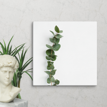 Minimalist Eucalyptus Leaf Canvas – Modern Botanical Wall Decor - StylishKnots