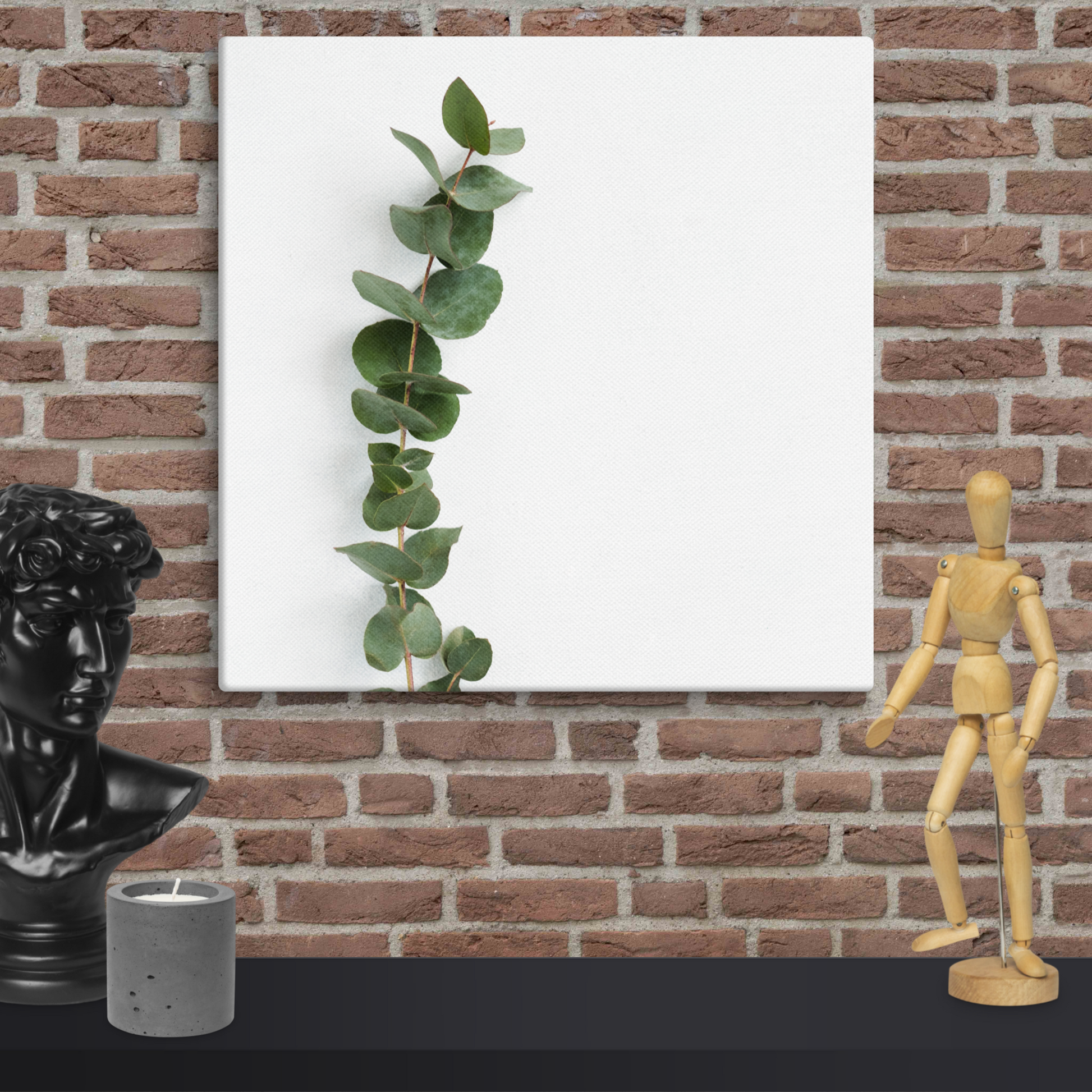 Minimalist Eucalyptus Leaf Canvas – Modern Botanical Wall Decor - StylishKnots