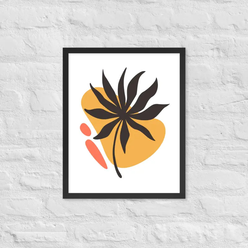 Abstract Floral Harmony Poster - Black / 16″×20″ - Framed