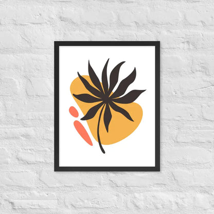 Abstract Floral Harmony Poster - Black / 16″×20″ - Framed