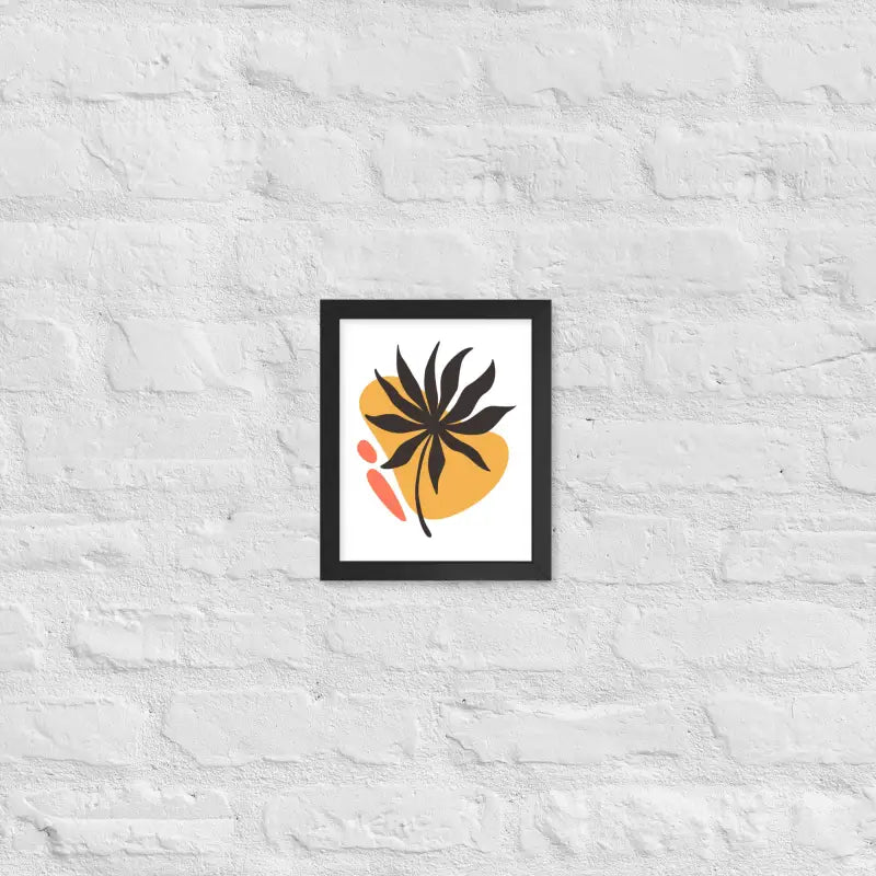 Abstract Floral Harmony Poster - Black / 8″×10″ - Framed