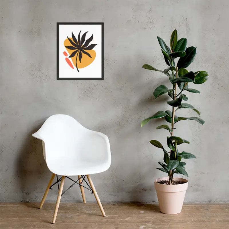 Abstract Floral Harmony Poster - Framed