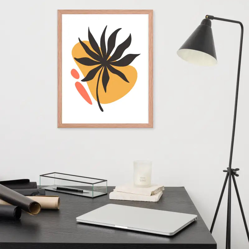 Abstract Floral Harmony Poster - Framed