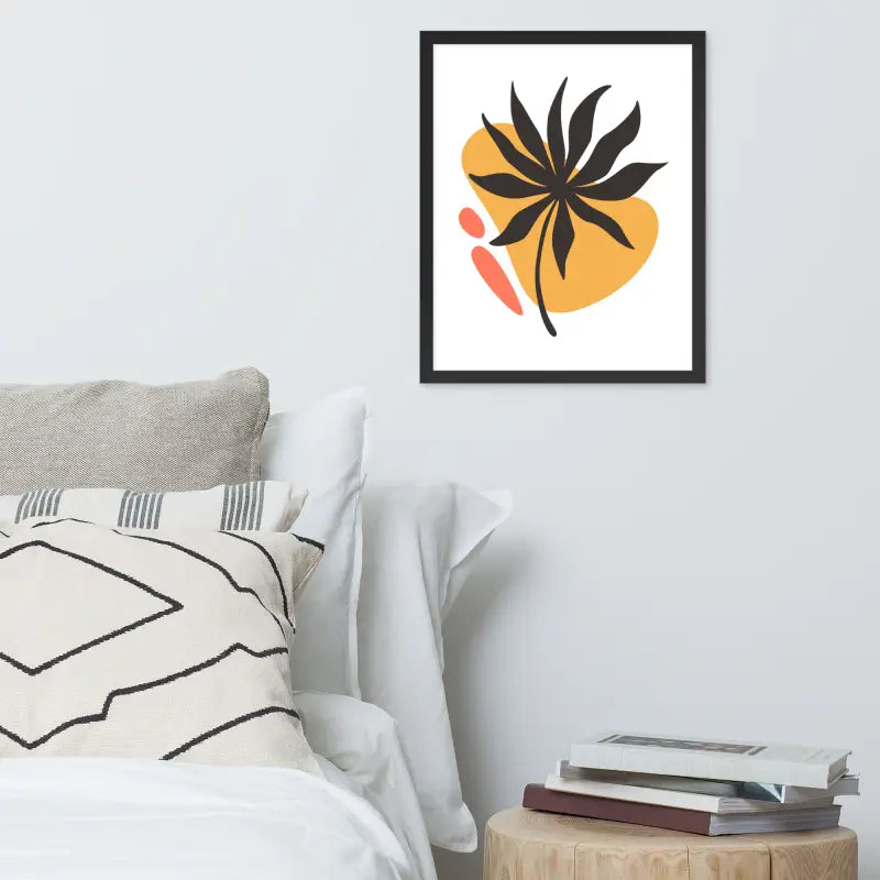 Abstract Floral Harmony Poster - Framed