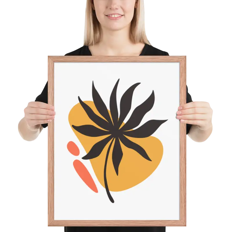Abstract Floral Harmony Poster - Framed