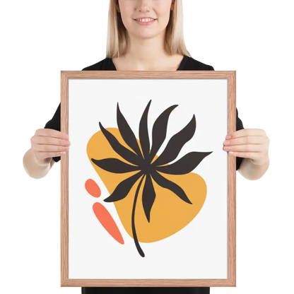 Abstract Floral Harmony Poster - Framed