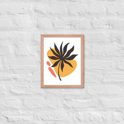 Abstract Floral Harmony Poster - Red Oak / 11″×14″ - Framed