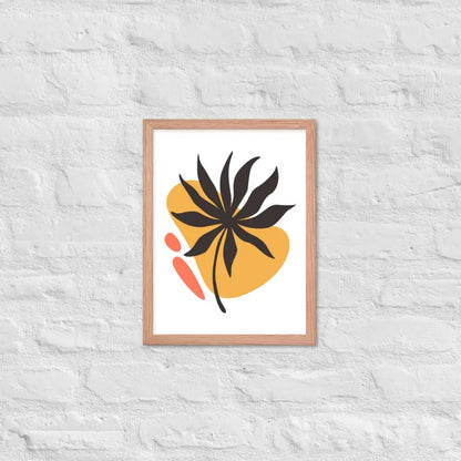 Abstract Floral Harmony Poster - Red Oak / 12″×16″ - Framed
