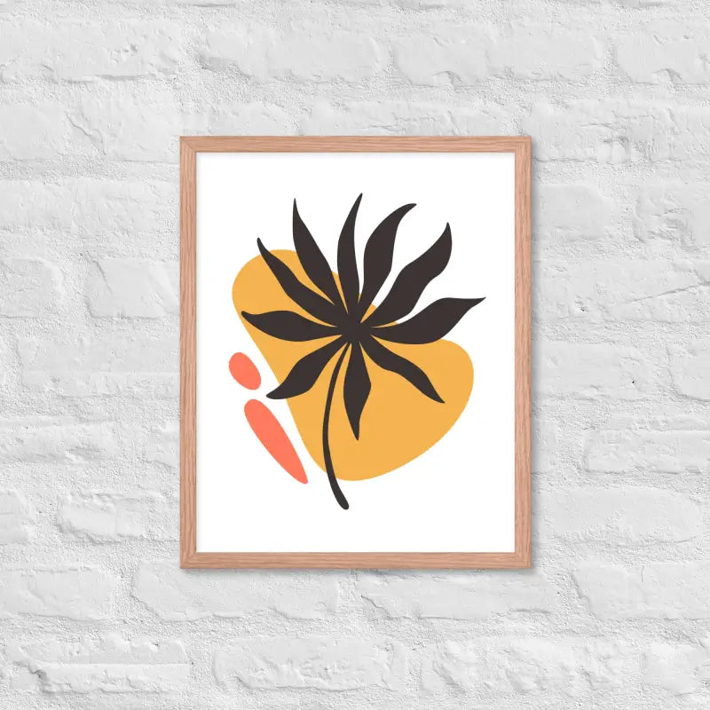 Abstract Floral Harmony Poster - Red Oak / 16″×20″ - Framed