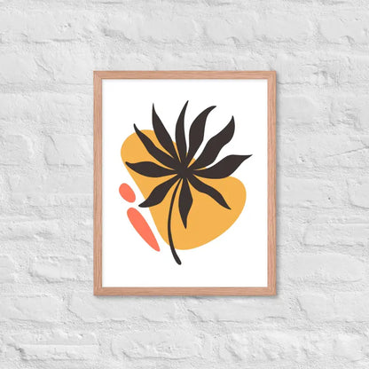 Abstract Floral Harmony Poster - Red Oak / 16″×20″ - Framed