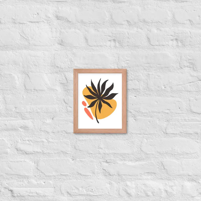 Abstract Floral Harmony Poster - Red Oak / 8″×10″ - Framed