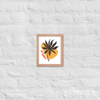 Abstract Floral Harmony Poster - Red Oak / 8″×10″ - Framed