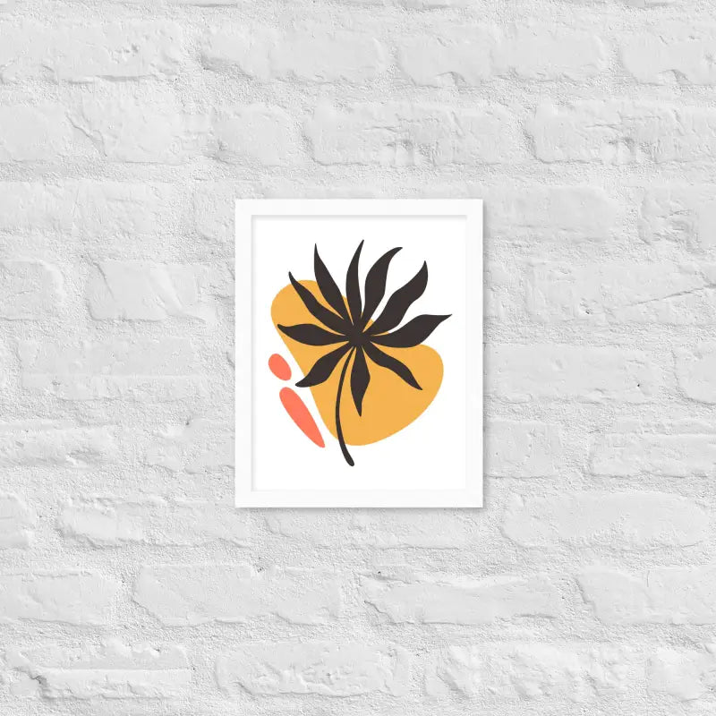 Abstract Floral Harmony Poster - White / 11″×14″ - Framed