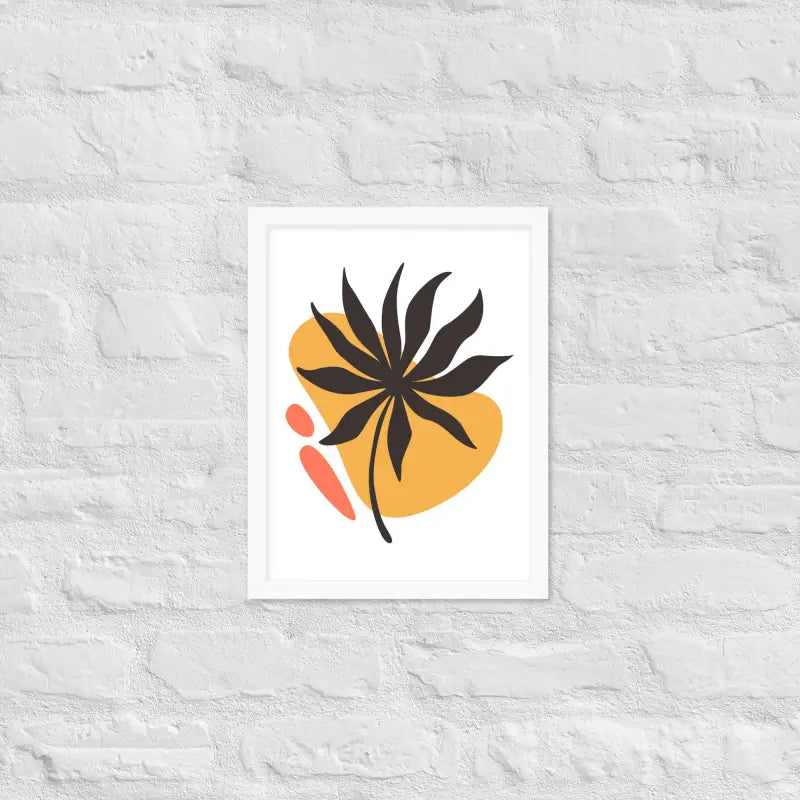 Abstract Floral Harmony Poster - White / 12″×16″ - Framed
