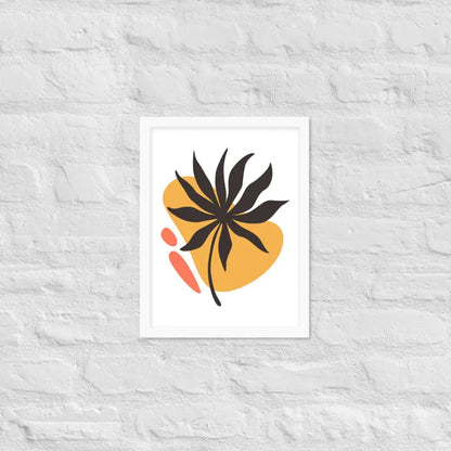 Abstract Floral Harmony Poster - White / 12″×16″ - Framed