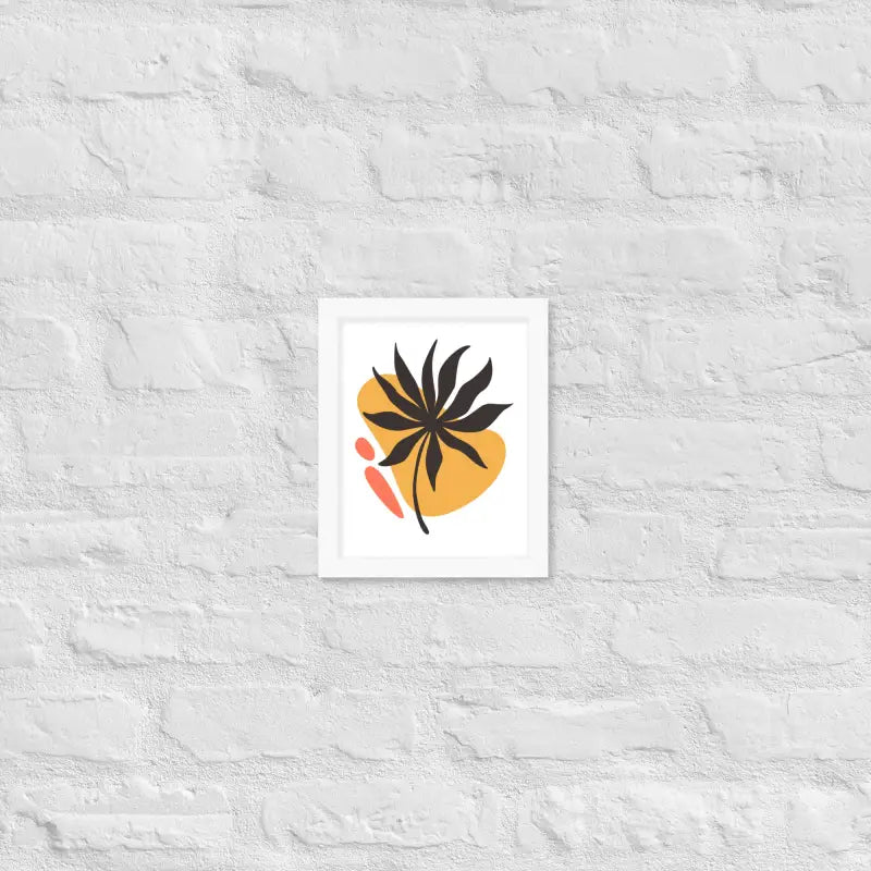 Abstract Floral Harmony Poster - White / 8″×10″ - Framed