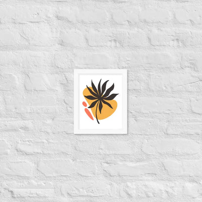 Abstract Floral Harmony Poster - White / 8″×10″ - Framed