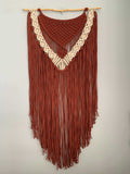 Autumnal Embrace Wall Hanging Rustic Sienna - and Cream - Macrame