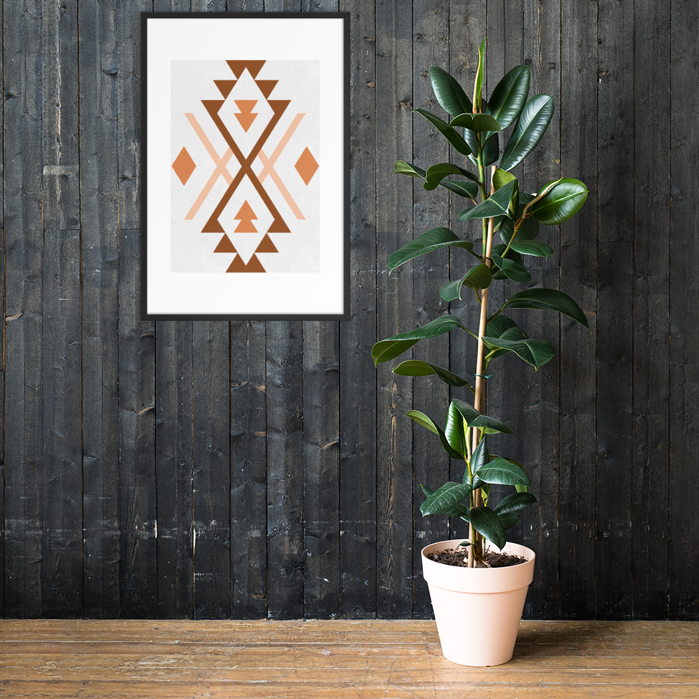 Boho Geometric Wall Art – Tribal-Inspired Framed Poster for Modern & Minimalist Home Décor