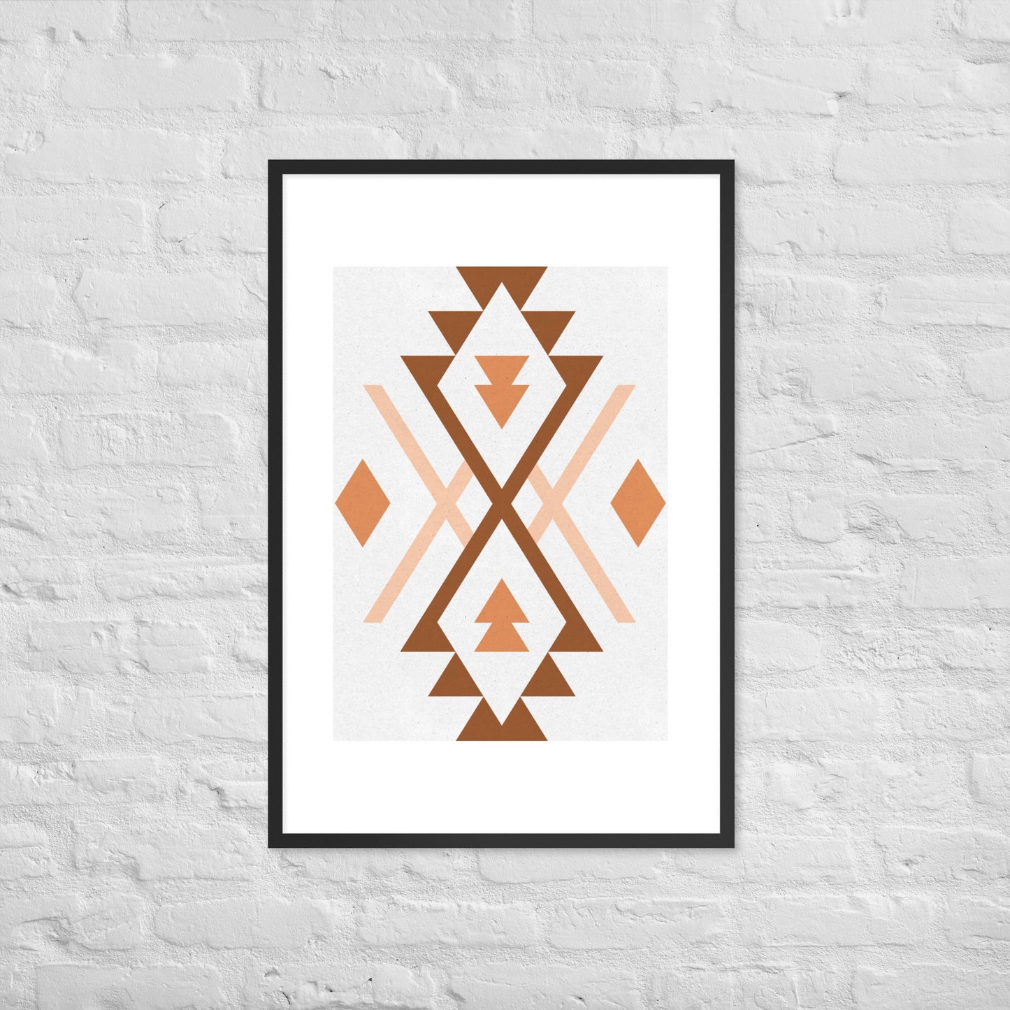 Boho Geometric Wall Art – Tribal-Inspired Framed Poster for Modern & Minimalist Home Décor - Black / 24″×36″
