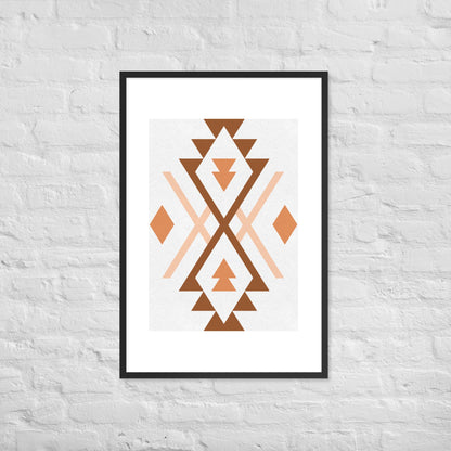 Boho Geometric Wall Art – Tribal-Inspired Framed Poster for Modern & Minimalist Home Décor - Black / 24″×36″