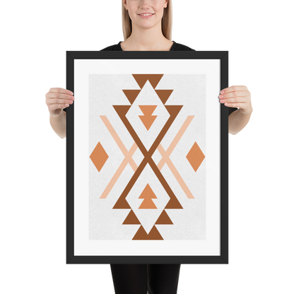 Boho Geometric Wall Art – Tribal-Inspired Framed Poster for Modern & Minimalist Home Décor