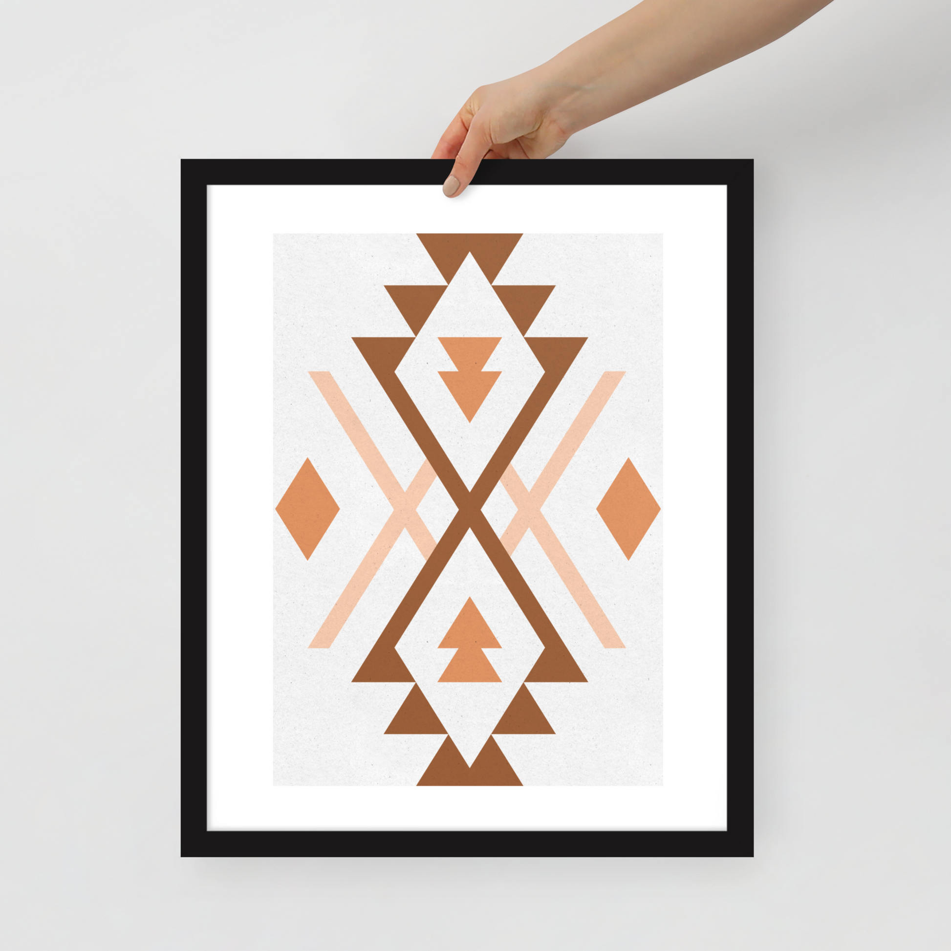 Boho Geometric Wall Art – Tribal-Inspired Framed Poster for Modern & Minimalist Home Décor
