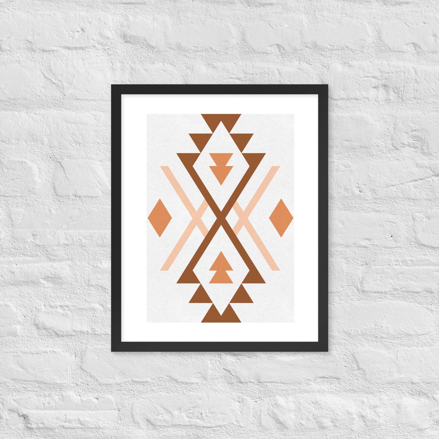 Boho Geometric Wall Art – Tribal-Inspired Framed Poster for Modern & Minimalist Home Décor - Black / 16″×20″