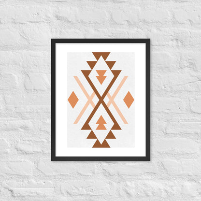 Boho Geometric Wall Art – Tribal-Inspired Framed Poster for Modern & Minimalist Home Décor - Black / 16″×20″