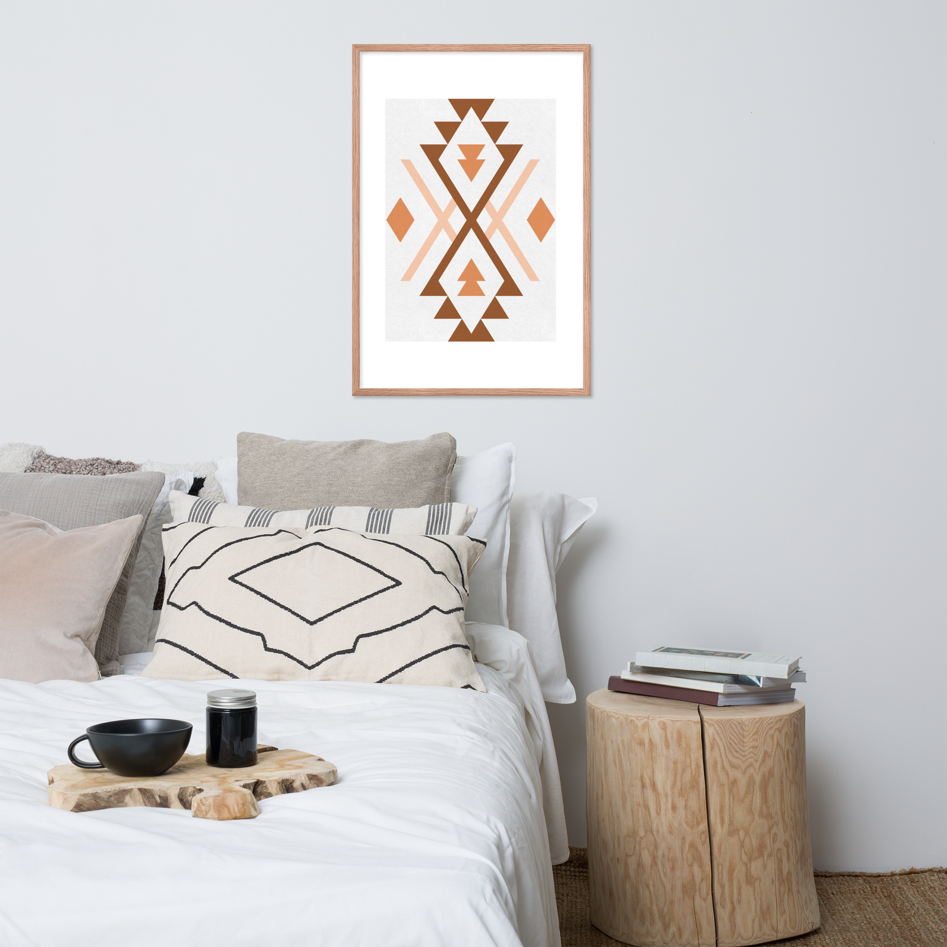 Boho Geometric Wall Art – Tribal-Inspired Framed Poster for Modern & Minimalist Home Décor