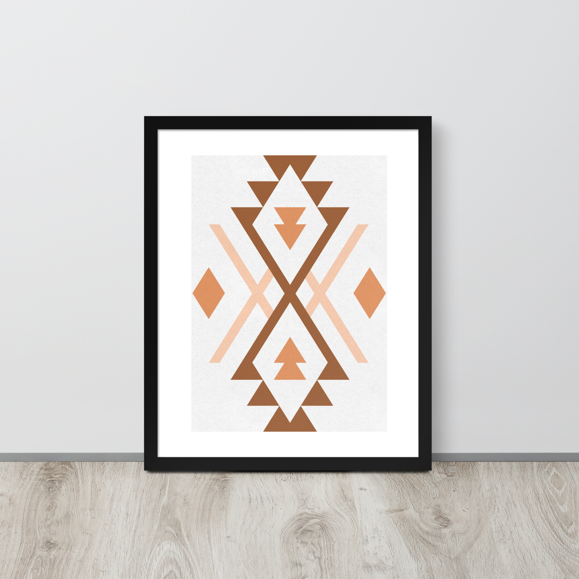 Boho Geometric Wall Art – Tribal-Inspired Framed Poster for Modern & Minimalist Home Décor