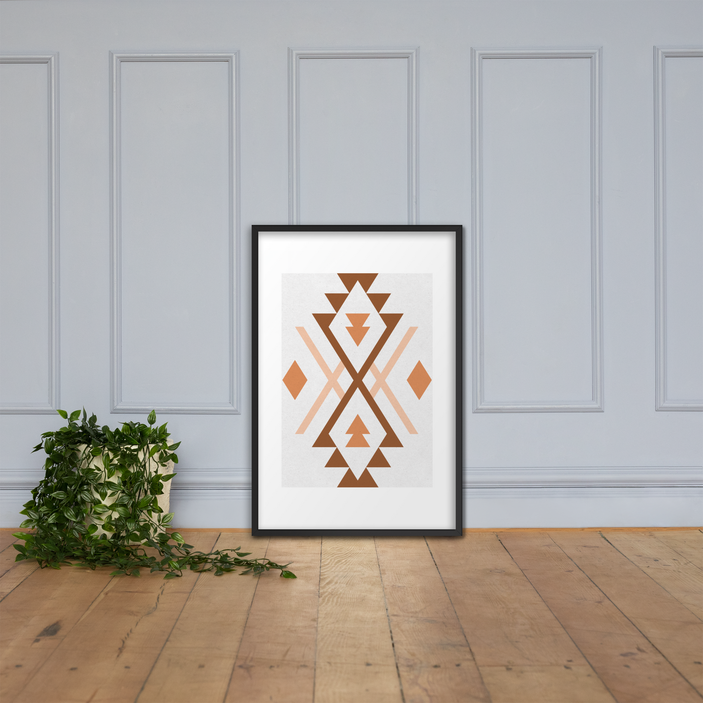 Boho Geometric Wall Art – Tribal-Inspired Framed Poster for Modern & Minimalist Home Décor
