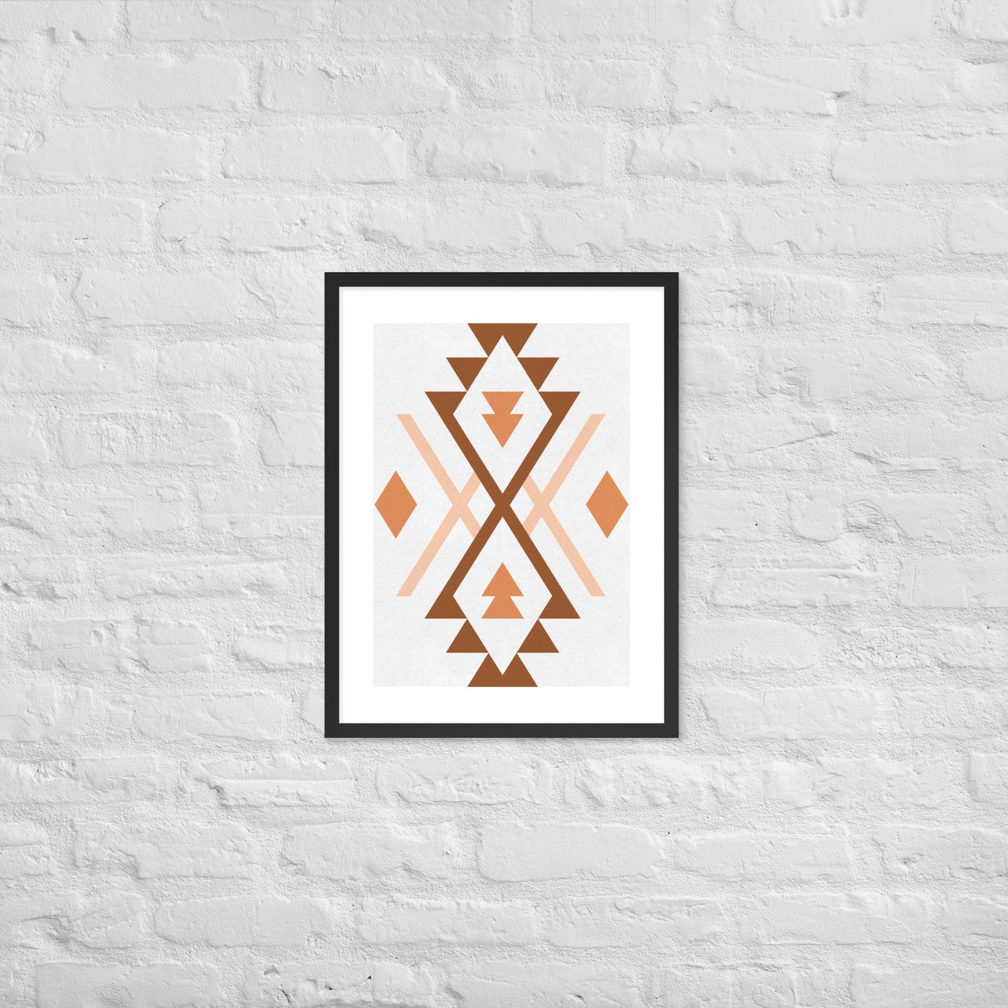 Boho Geometric Wall Art – Tribal-Inspired Framed Poster for Modern & Minimalist Home Décor - Black / 18″×24″