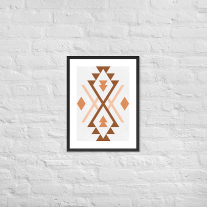 Boho Geometric Wall Art – Tribal-Inspired Framed Poster for Modern & Minimalist Home Décor - Black / 18″×24″