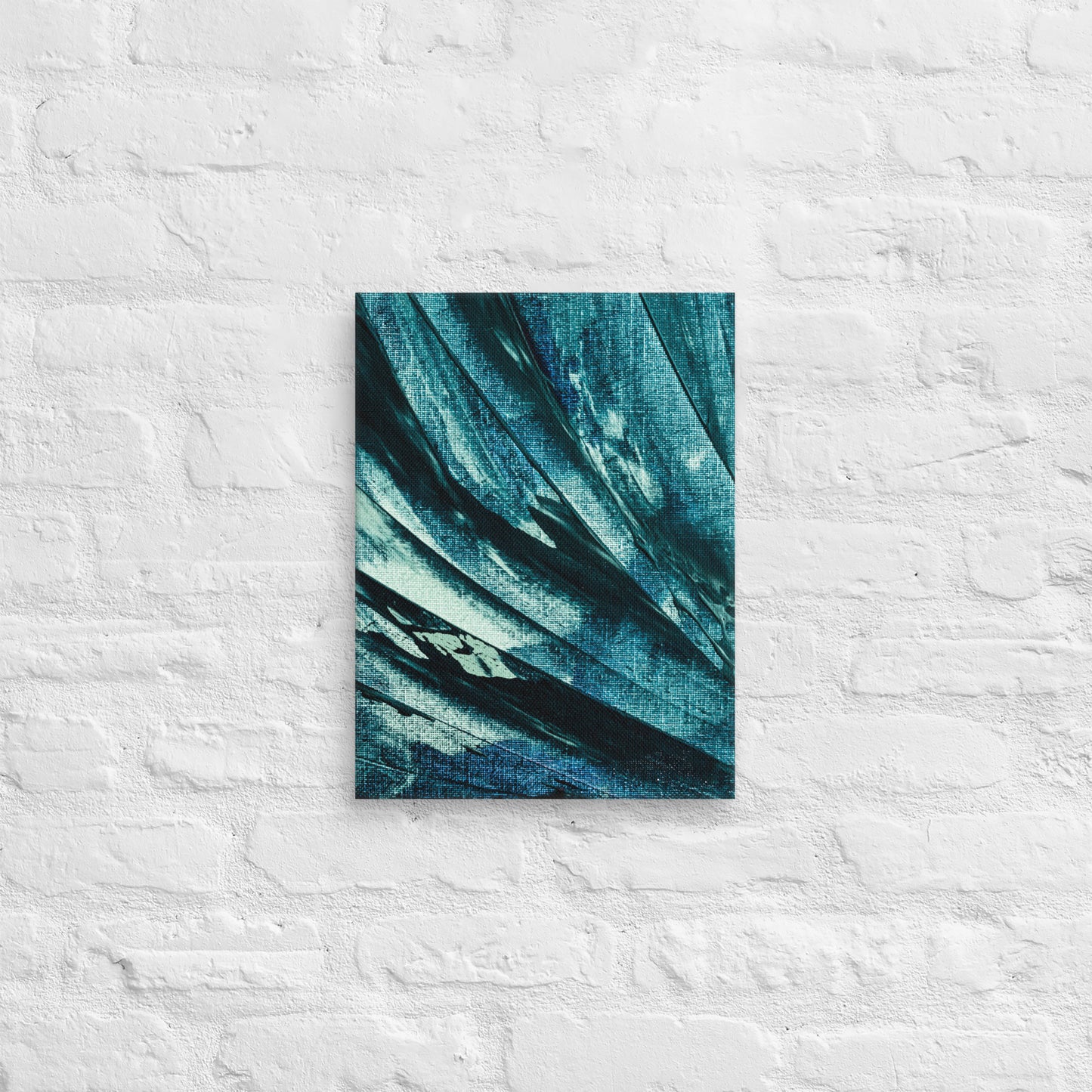Azure Flow – Bold Abstract Brushstroke Canvas for Artistic & Modern Spaces - StylishKnots