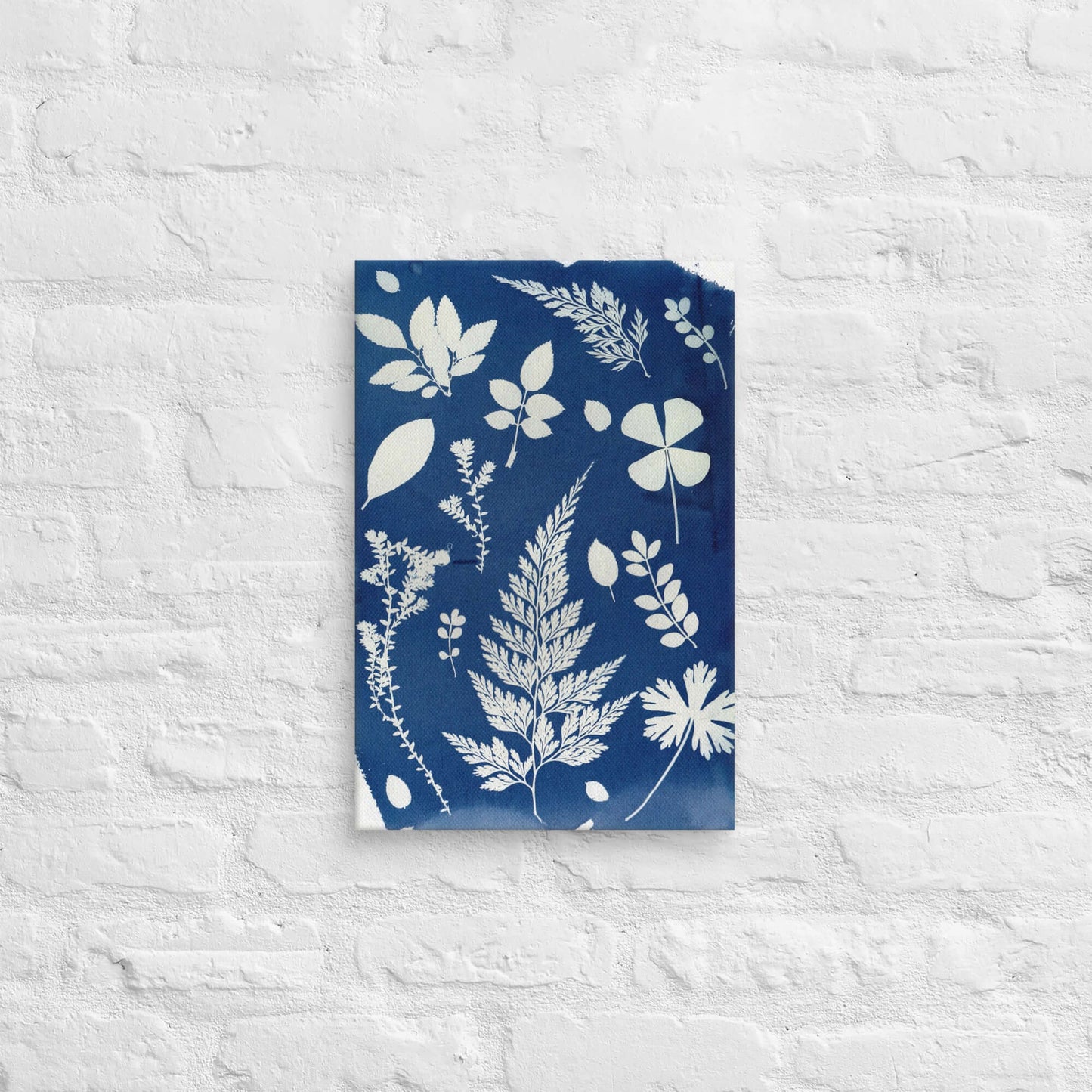 Vintage Botanical Cyanotype Canvas | Elegant Nature-Inspired Wall Art - StylishKnots