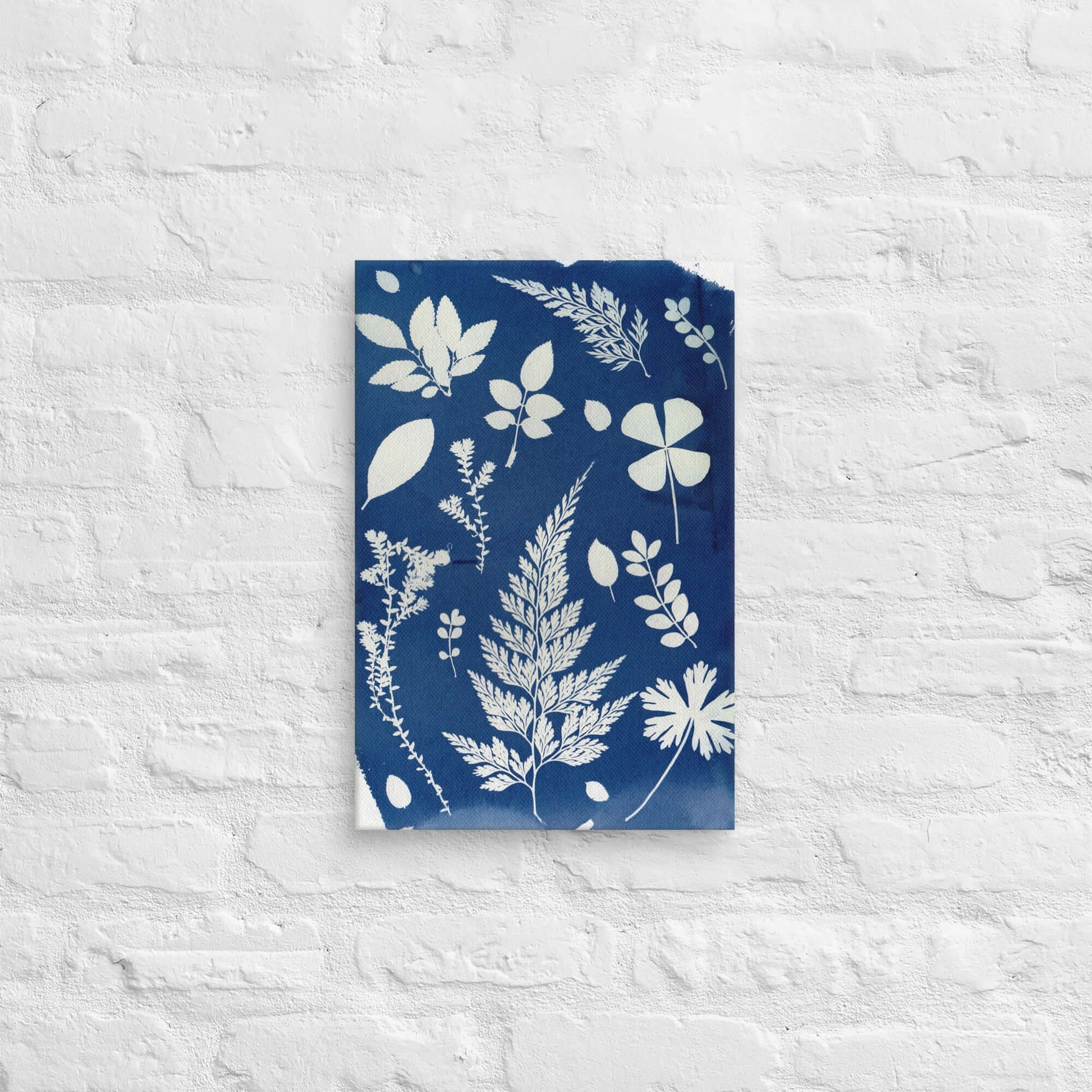 Vintage Botanical Cyanotype Canvas | Elegant Nature-Inspired Wall Art - StylishKnots