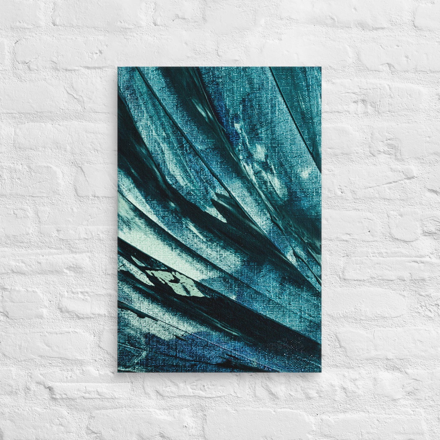 Azure Flow – Bold Abstract Brushstroke Canvas for Artistic & Modern Spaces - StylishKnots