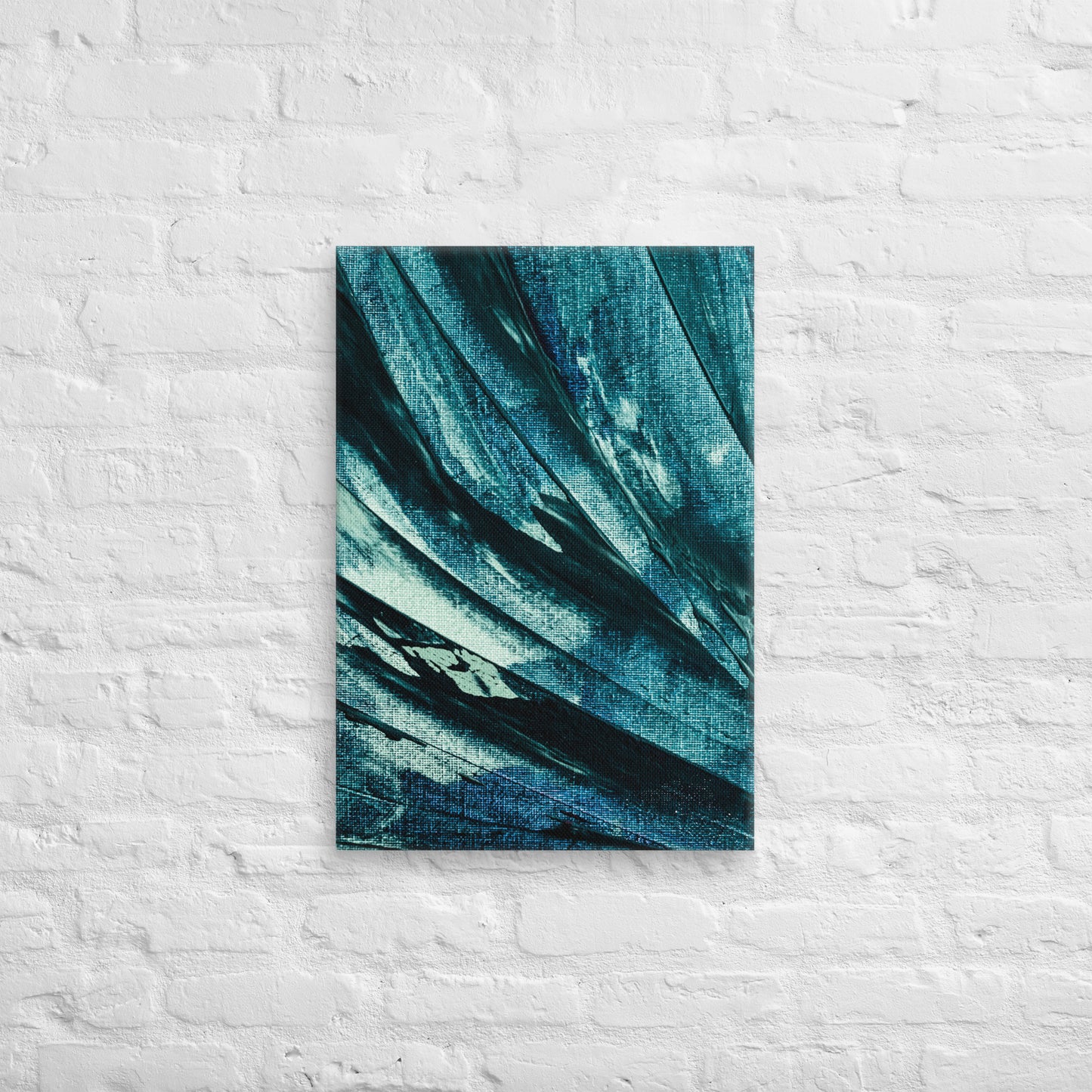 Azure Flow – Bold Abstract Brushstroke Canvas for Artistic & Modern Spaces - StylishKnots