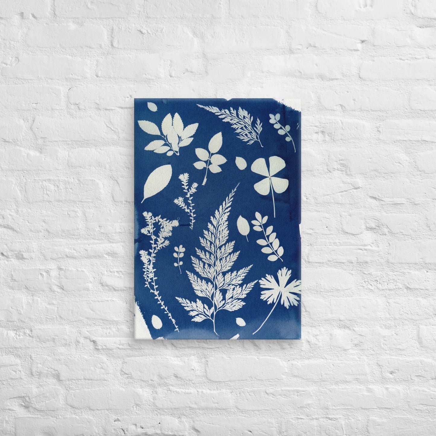 Vintage Botanical Cyanotype Canvas | Elegant Nature-Inspired Wall Art - StylishKnots