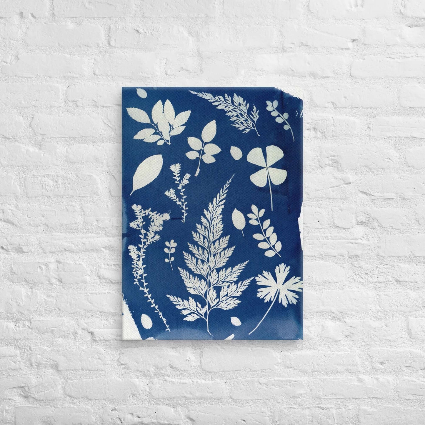 Vintage Botanical Cyanotype Canvas | Elegant Nature-Inspired Wall Art - StylishKnots