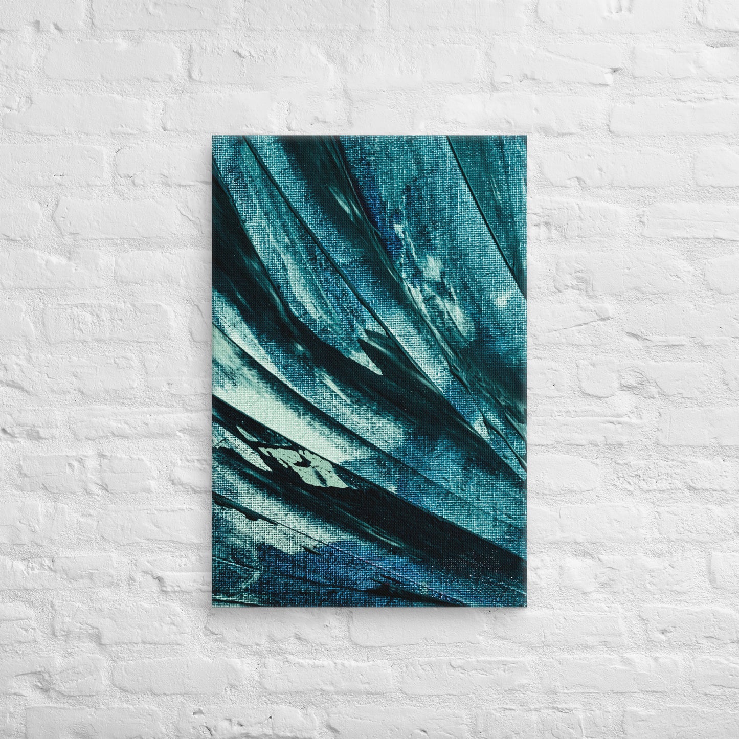 Azure Flow – Bold Abstract Brushstroke Canvas for Artistic & Modern Spaces - StylishKnots