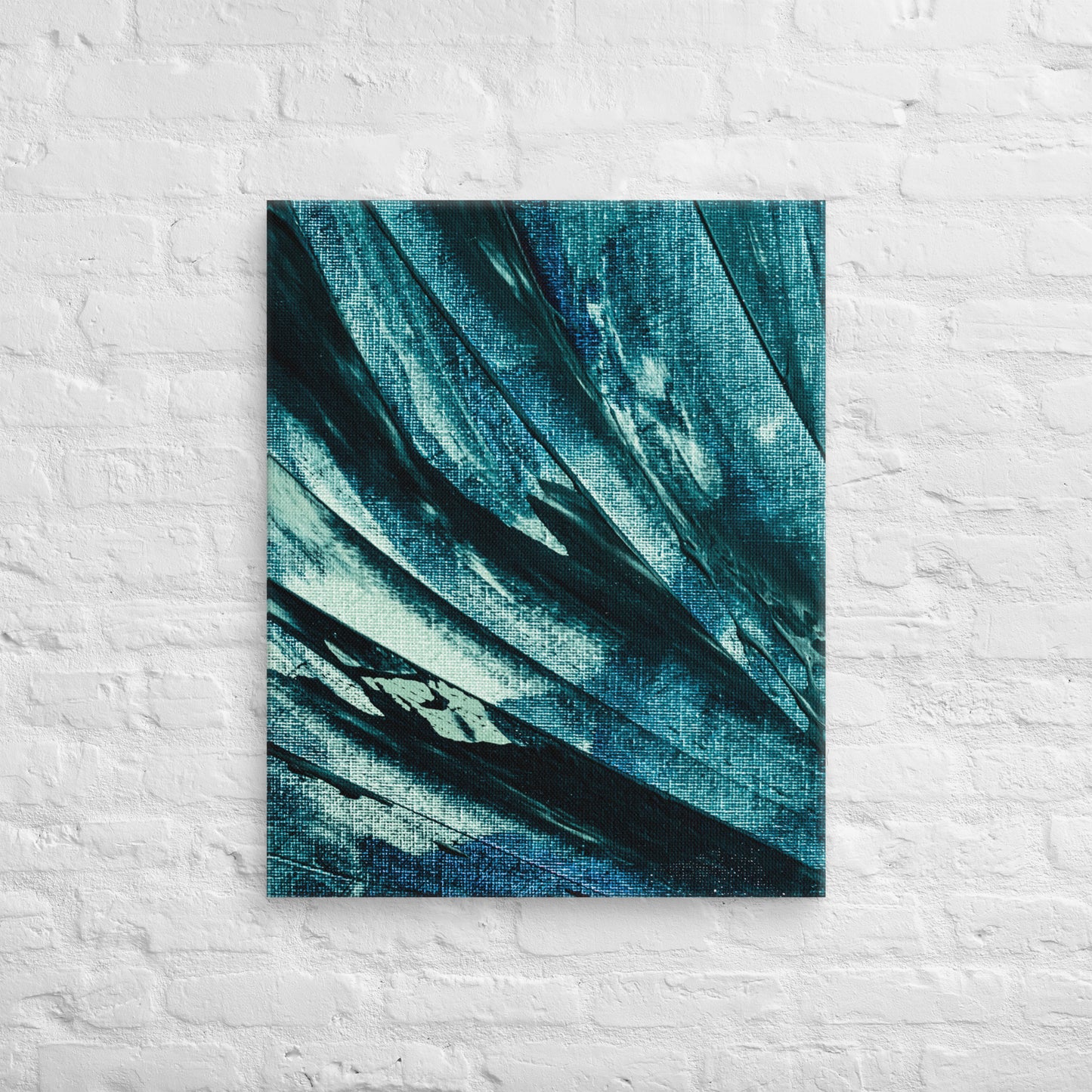 Azure Flow – Bold Abstract Brushstroke Canvas for Artistic & Modern Spaces - StylishKnots